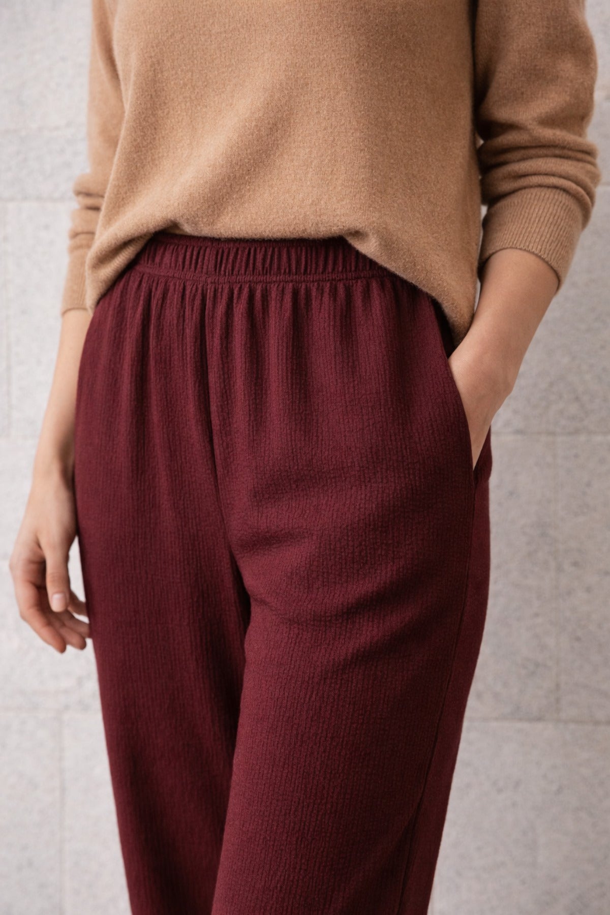 Bordo Pantolon detay çekim - Ivoire Wear